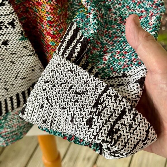 IC by Connie K Blazer Lightweight Jacket Art to Weave Knit Printed Lagenlook - Picture 5 of 10